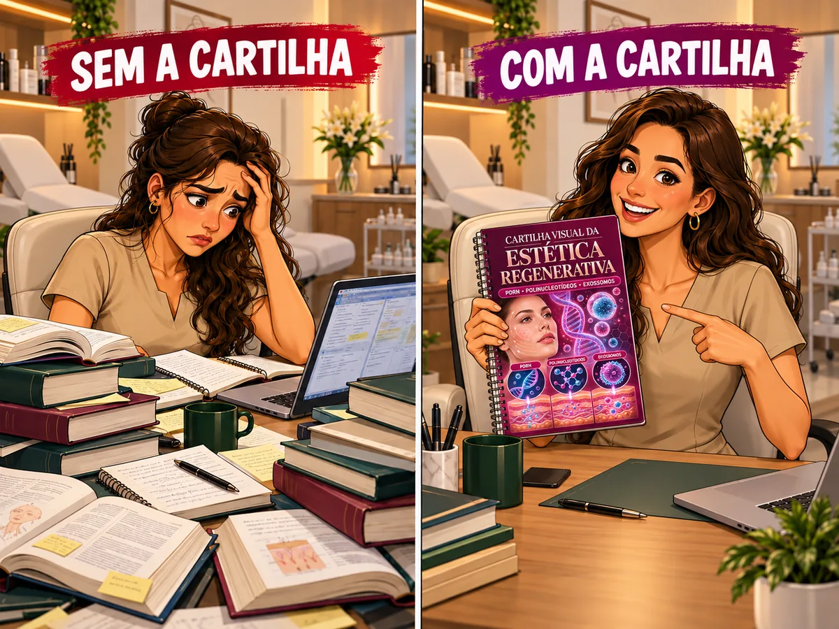 Comparação antes e depois da Cartilha Visual da Estética Regenerativa
